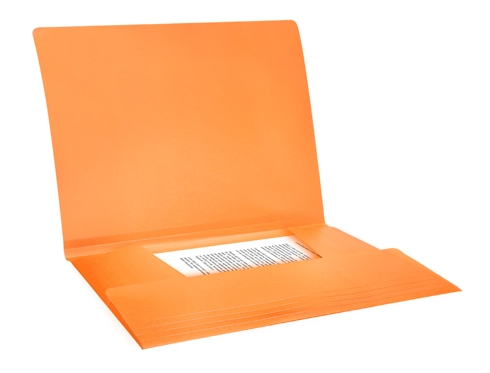 CARPETA LIDERPAPEL GOMAS TRES SOLAPAS POLIPROPILENO DIN A4 COLOR NARANJA OPACO