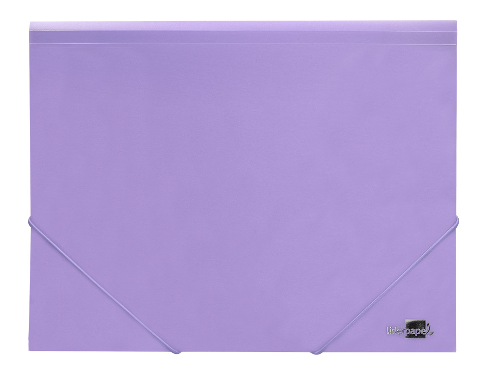 CARPETA LIDERPAPEL GOMAS TRES SOLAPAS POLIPROPILENO DIN A4 COLOR LAVANDA OPACO