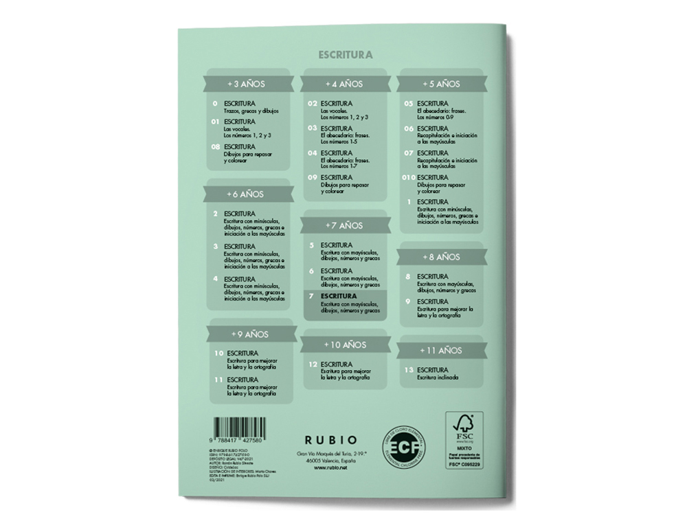 CUADERNO RUBIO CALIGRAFIA Nº 7
