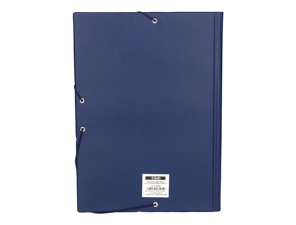 CARPETA LIDERPAPEL GOMAS FOLIO SENCILLA PVC AZUL