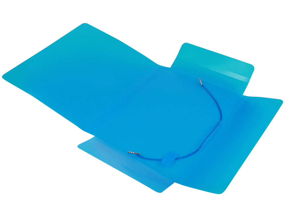 CARPETA LIDERPAPEL GOMAS TRES SOLAPAS POLIPROPILENO DIN A5 COLOR AZUL