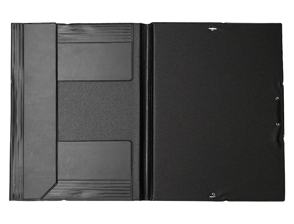 CARPETA LIDERPAPEL GOMAS TRES SOLAPAS PLASTICO FOLIO COLOR NEGRO