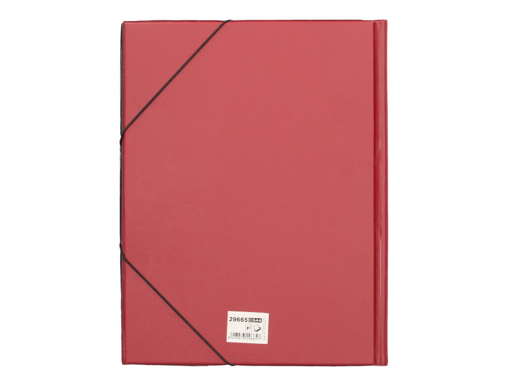 CARPETA LIDERPAPEL GOMAS TRES SOLAPAS PLASTICO FOLIO COLOR ROJO