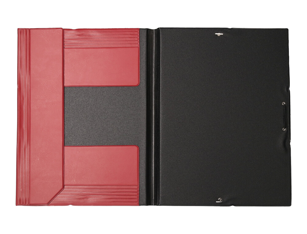 CARPETA LIDERPAPEL GOMAS TRES SOLAPAS PLASTICO FOLIO COLOR ROJO