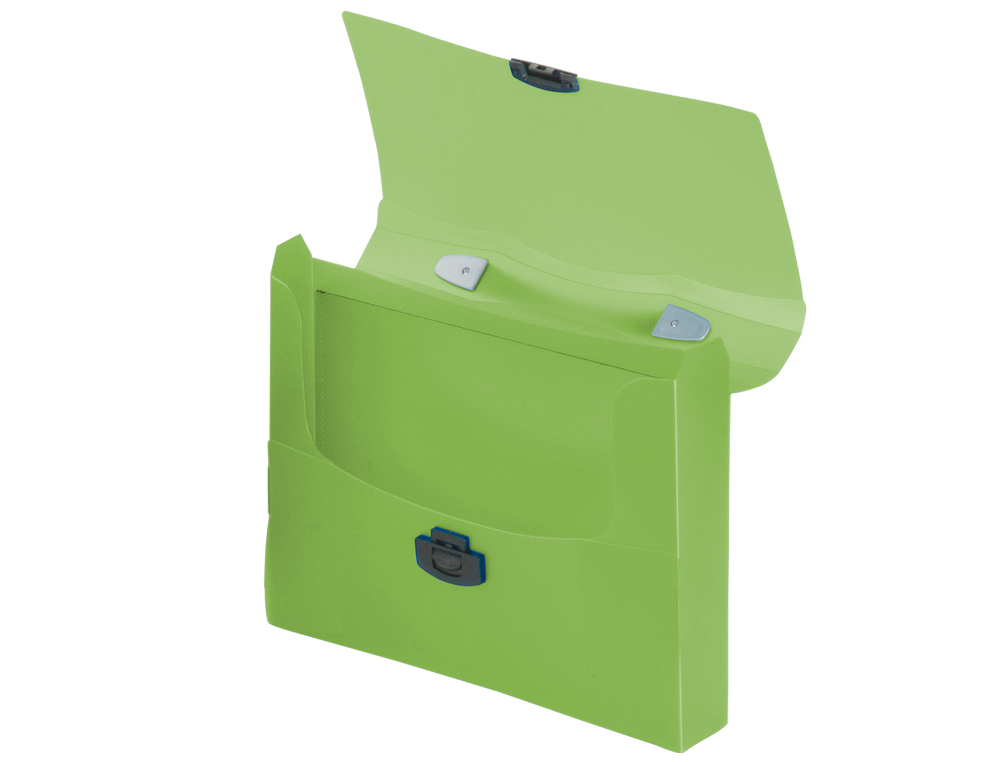 CARPETA LIDERPAPEL PORTADOCUMENTOS BROCHE POLIPROPILENO DIN A4 VERDE TRANSPARENTE CON ASA