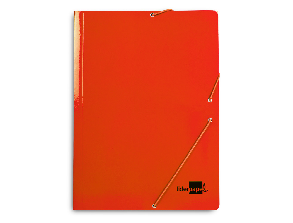 CARPETA LIDERPAPEL GOMAS TRES SOLAPAS CARTON PLASTIFICADO FOLIO COLORES SURTIDOS
