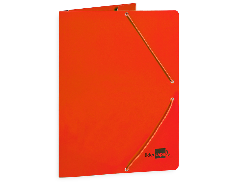 CARPETA LIDERPAPEL GOMAS TRES SOLAPAS CARTON PLASTIFICADO FOLIO COLORES SURTIDOS