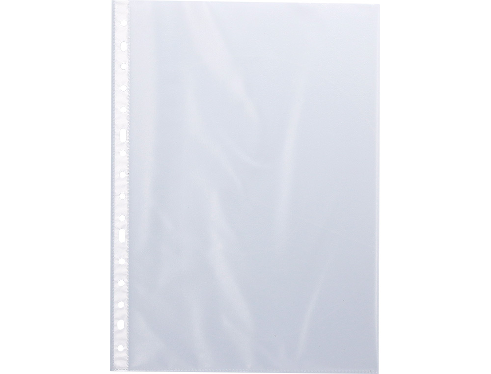 FUNDA MULTITALADRO Q-CONNECT FOLIO PVC 110 MICRAS CRISTAL CAJA 100 UNIDADES